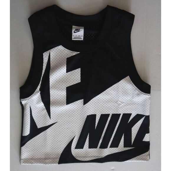 Nike FN2256-010 Women's Sz XS Black/White NSW Air Mesh Tank Top - Picture 6 of 9